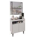Ver imagem 1 de Aparador Cantinho do Café e Painel 2 Prateleiras Flora M24 Branco - Mpozenato