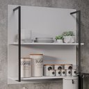Ver imagem 5 de Aparador Cantinho do Café e Painel 2 Prateleiras Flora M24 Branco - Mpozenato