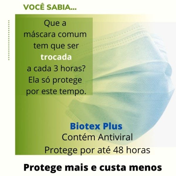 Biotex Plus Mascara Antiviral - Temos Anvisa E Unicamp 100 unid - 6