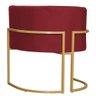 Kit 2 Poltronas Decorativa Sala Estar Recepção Escritório Luana Base Gold Veludo Vermelho Montanaris - 4