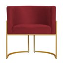 Ver imagem 3 de Kit 2 Poltronas Decorativa Sala Estar Recepção Escritório Luana Base Gold Veludo Vermelho Montanaris