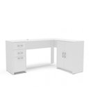 Ver imagem 1 de Mesa em L com 2 Gavetas e 3 Portas Branca Madri Politorno