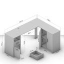 Ver imagem 2 de Mesa em L com 2 Gavetas e 3 Portas Branca Madri Politorno