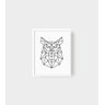 Quadro Decorativo Coruja Geométrica - A2 - 63x45 - Branco - 1