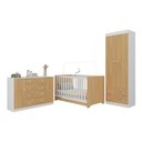 Ver imagem 3 de Quarto de Bebê Completo com Berço Americano 3 em 1 Encanto Multimóveis Mp4593 Branco/madeirado