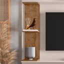 Ver imagem 4 de Painel Home Invictus para Sala Quarto TV até 55 Polegadas Off White/Madero Canela