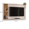 Painel Home Invictus para Sala Quarto TV até 55 Polegadas Off White/Madero Canela - 2