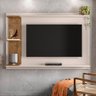 Painel Home Invictus para Sala Quarto TV até 55 Polegadas Off White/Madero Canela - 3