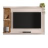 Painel Home Invictus para Sala Quarto TV até 55 Polegadas Off White/Madero Canela - 8