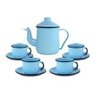 Jogo de Bule Para Café com 4 Xícaras Para Café C/Pires 90 Ml Azul - 2