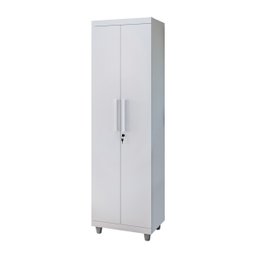 Armário Multiuso 2 Portas com Chave Organizador Home Office Lavanderia Branco - Lh Móveis - 3