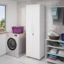 Ver imagem 2 de Armário Multiuso 2 Portas com Chave Organizador Home Office Lavanderia Branco - Lh Móveis