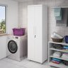 Armário Multiuso 2 Portas com Chave Organizador Home Office Lavanderia Branco - Lh Móveis - 2