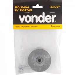 Roldana para portão 2.1/2" tipo V aço polido sem caixa Vonder - 2