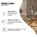 Ver imagem 2 de Mesa de Jantar Lara Base Aço Carbono Tampo 160cm Vidro 10mm 4 Lugares Design Sala de Jantar -