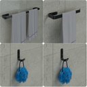 Ver imagem 1 de Kit Acessórios Para Banheiro Preto Fosco 4 Peças Plus