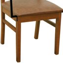 Ver imagem 5 de Kit 2 Cadeiras Tiê Madeira Maciça Encosto Ripado C-braço Metal - Amêndoa Assento Estofado Corano