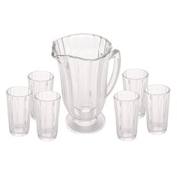 Conjunto Jarra 1 Litro Com 6 Copos de Vidro 270ml Line Lyor - 1