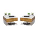 Ver imagem 1 de KIT 2 Mesa de Cabeceira Suspensa com Gaveta e Prateleira MVD Móveis