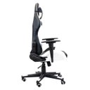 Ver imagem 2 de Cadeira Gamer Ergonômica Reclinável 180 Graus em Couro Sintético Preto e Branco