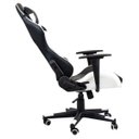 Ver imagem 3 de Cadeira Gamer Ergonômica Reclinável 180 Graus em Couro Sintético Preto e Branco
