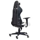 Ver imagem 5 de Cadeira Gamer Ergonômica Reclinável 180 Graus em Couro Sintético Preto e Branco
