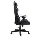 Ver imagem 3 de Cadeira Gamer Ergonômica Reclinável 180 Graus em Couro Sintético Preta