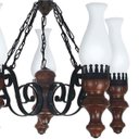 Ver imagem 3 de Lustre Muller Rustico 5 Lâmpadas Envelhecido 805e