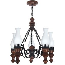 Lustre Muller Rustico 5 Lâmpadas Envelhecido 805e - 1