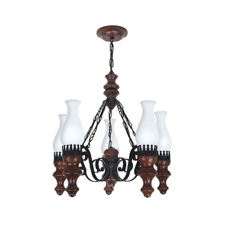 Lustre Muller Rustico 5 Lâmpadas Envelhecido 805e