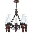 Ver imagem 1 de Lustre Muller Rustico 5 Lâmpadas Envelhecido 805e