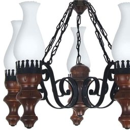 Lustre Muller Rustico 5 Lâmpadas Envelhecido 805e - 2