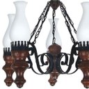 Ver imagem 2 de Lustre Muller Rustico 5 Lâmpadas Envelhecido 805e