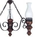 Ver imagem 3 de Lustre Muller Rustico 3 Lâmpadas Envelhecido 803e