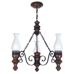 Lustre Muller Rustico 3 Lâmpadas Envelhecido 803e - 1