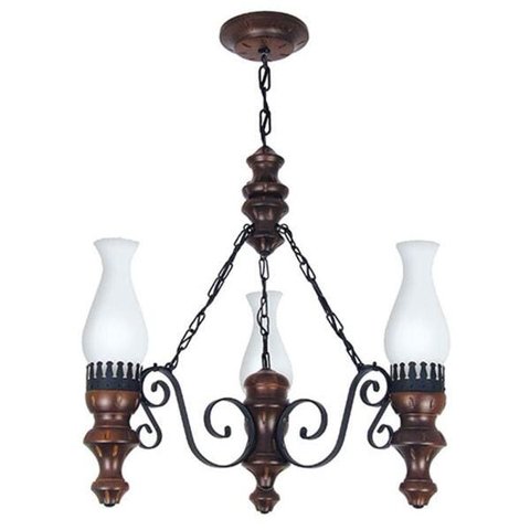 Lustre Muller Rustico 3 Lâmpadas Envelhecido 803e