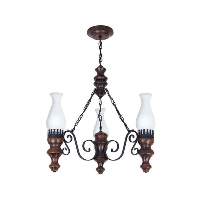 Lustre Muller Rustico 3 Lâmpadas Envelhecido 803e