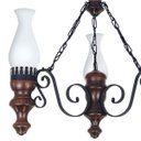 Ver imagem 2 de Lustre Muller Rustico 3 Lâmpadas Envelhecido 803e
