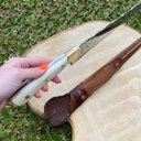 Ver imagem 7 de Faca Língua de Chimango 12" Aço inox 420c 4mm Cabo de Chifre e Bainha de Couro Zanline