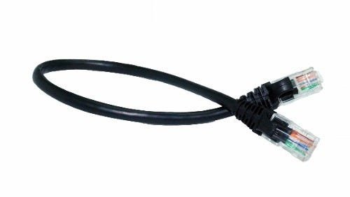 Kit 20 Un. Cabo Rede Cat5e Conector Rj45 - 30 Cm Preto