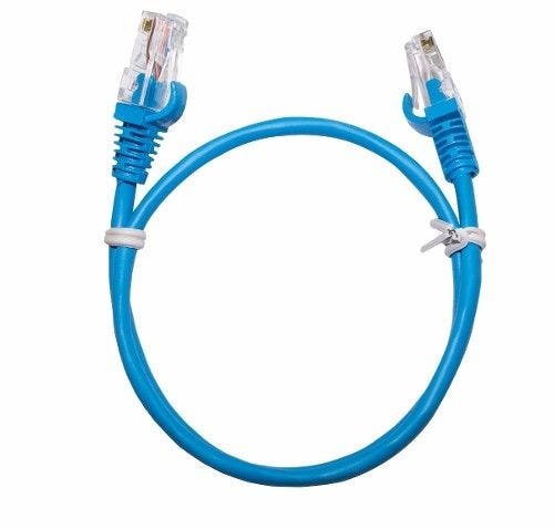 Kit 15 Unidades Patch Cord Cat5e 100% Cobre Azul 45cm