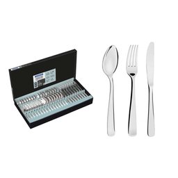 Faqueiro Tramontina Pacific em Aço Inox com Facas de Mesa Acabamento Alto Brilho com Detalhes no Cab - 1