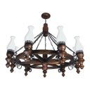 Ver imagem 1 de Lustre Muller Roda Carroça 9 Lâmpadas Envelhecido 909e