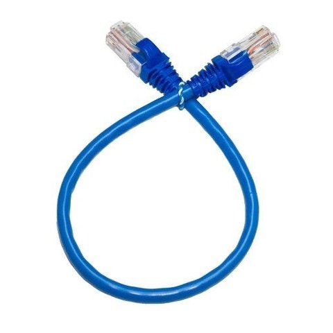 Kit 100 Un. Cabo Patch Cord Cat6 Rj45 - 50 Cm Azul