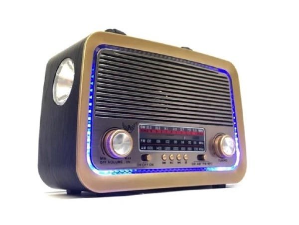 Caixa Som Antiga Rádio Portátil Retro Bluetooth Am FM Sd USB - 3