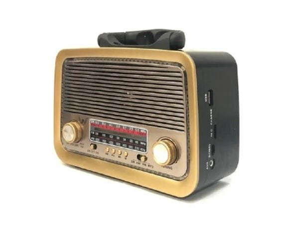 Caixa Som Antiga Rádio Portátil Retro Bluetooth Am FM Sd USB - 5