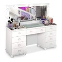 Ver imagem 2 de Penteadeira Camarim 9 Gavetas Mdf Luxo com Espelho e Leds