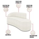 Ver imagem 3 de Sofá 2 Lugares Orgânico 140cm Morgan e 2 Poltronas Lua Bouclê Off White D03 - D’Rossi