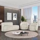Ver imagem 2 de Sofá 2 Lugares Orgânico 140cm Morgan e 2 Poltronas Lua Bouclê Off White D03 - D’Rossi