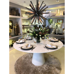 Mesa de Jantar Cone 90cm Laqueada - Branco - 3